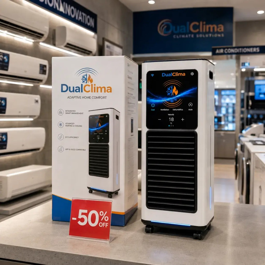 Kompletan komplet Dual Clima 3: jedinica, daljinski upravljač, kodovi aplikacija, kabel za napajanje, HEPA filter, vodič za brzi početak