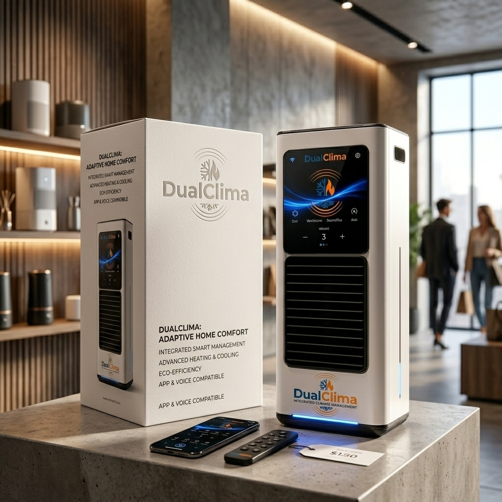 Dual Clima 3 Komplettset: Gerät, Fernbedienung, App-Codes, Netzkabel, HEPA-Filter, Kurzanleitung